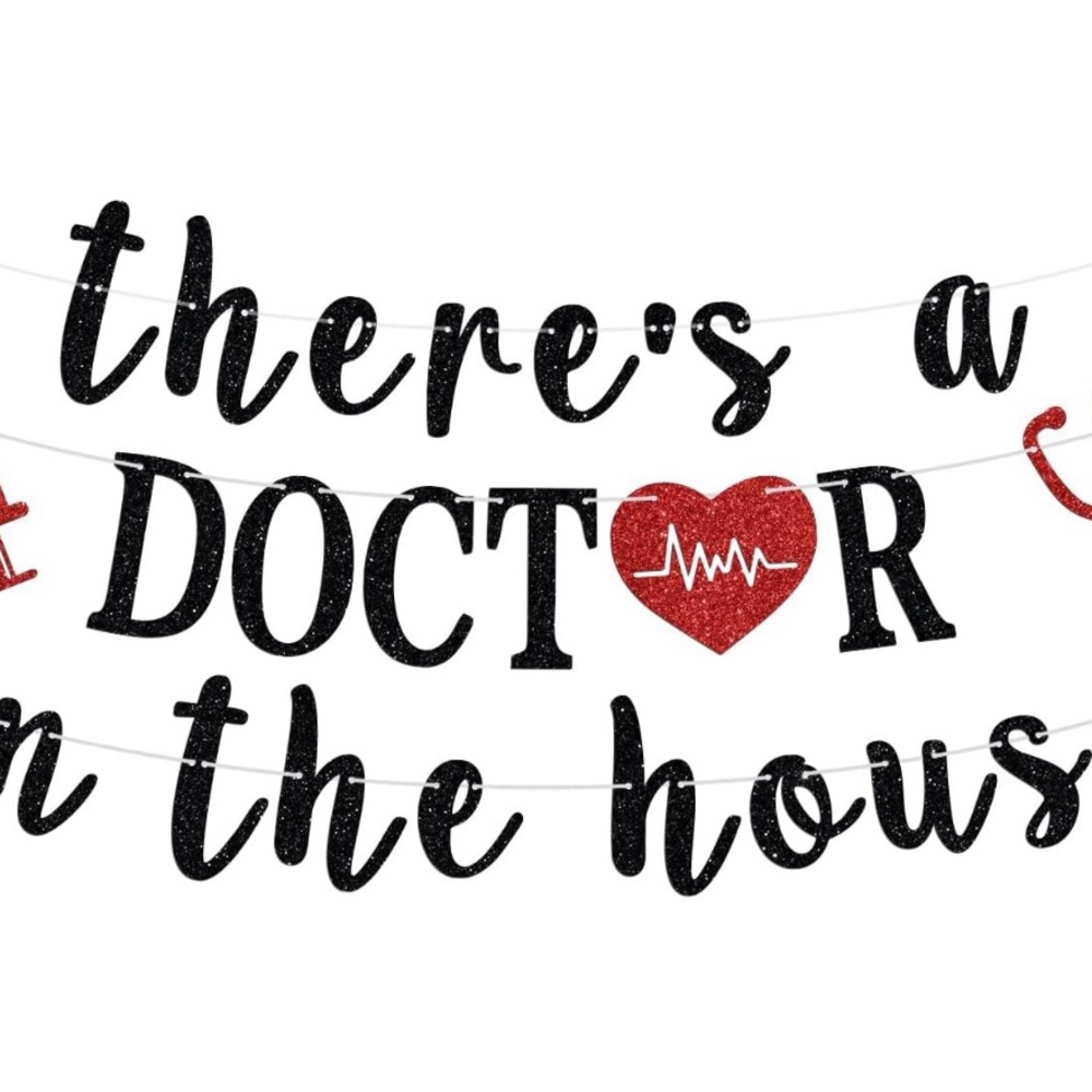 NWOT Doctor In The House- Black and Red Doctor Banner